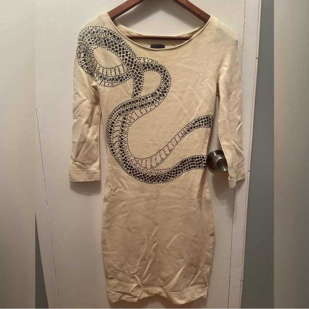 Just Cavalli Midi Bodycon Dress With Metalic Design Size 38